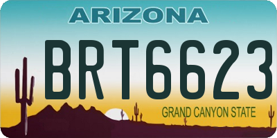 AZ license plate BRT6623