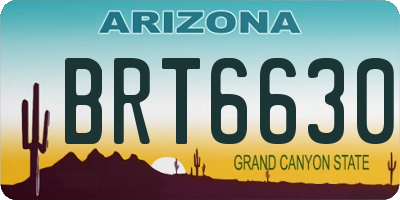 AZ license plate BRT6630