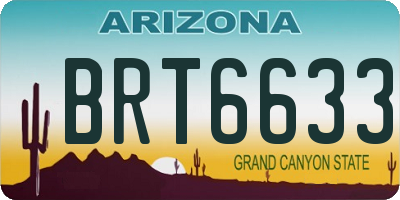 AZ license plate BRT6633