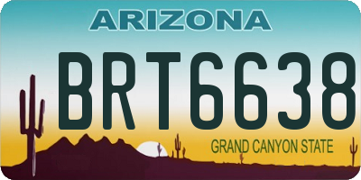 AZ license plate BRT6638