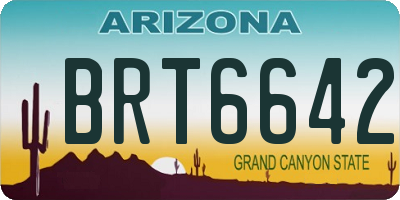 AZ license plate BRT6642