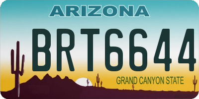 AZ license plate BRT6644