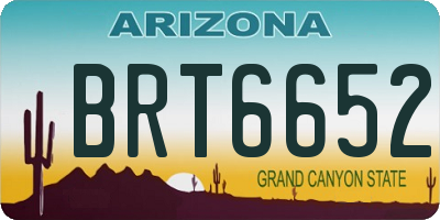 AZ license plate BRT6652