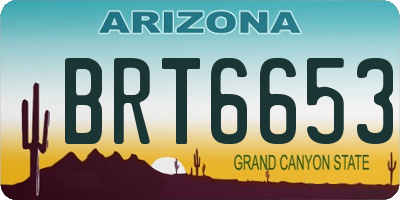 AZ license plate BRT6653