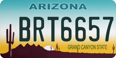 AZ license plate BRT6657