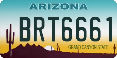 AZ license plate BRT6661