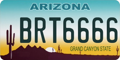 AZ license plate BRT6666