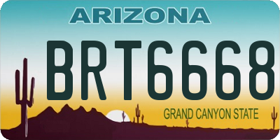 AZ license plate BRT6668