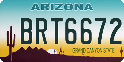 AZ license plate BRT6672