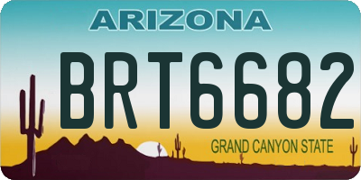 AZ license plate BRT6682