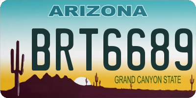 AZ license plate BRT6689
