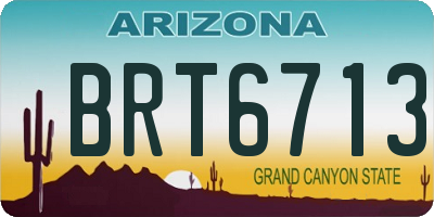 AZ license plate BRT6713