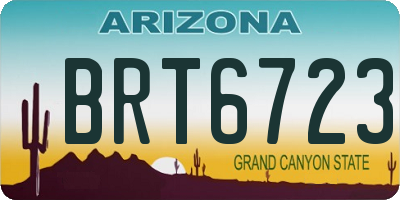 AZ license plate BRT6723
