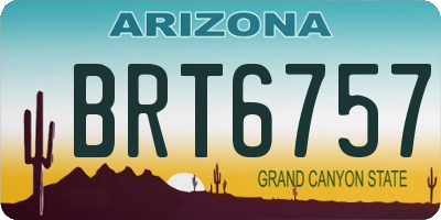 AZ license plate BRT6757