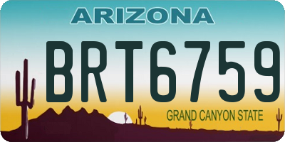 AZ license plate BRT6759