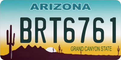 AZ license plate BRT6761