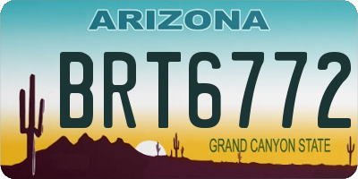 AZ license plate BRT6772