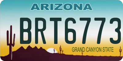 AZ license plate BRT6773