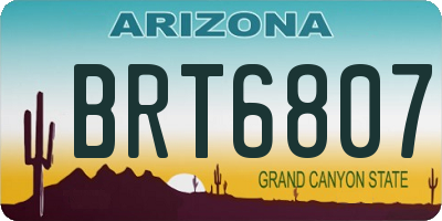 AZ license plate BRT6807
