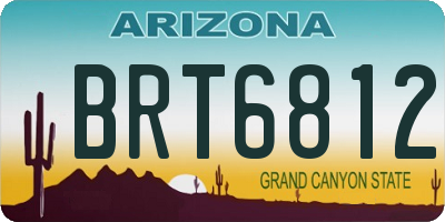 AZ license plate BRT6812