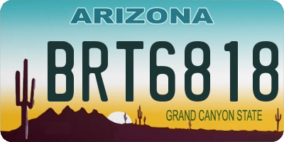 AZ license plate BRT6818