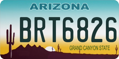 AZ license plate BRT6826