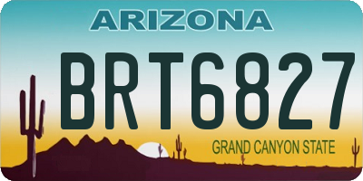 AZ license plate BRT6827