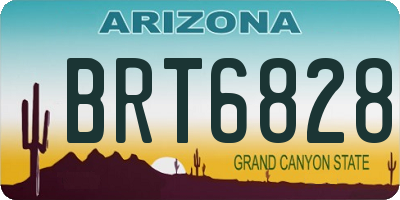 AZ license plate BRT6828