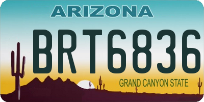 AZ license plate BRT6836