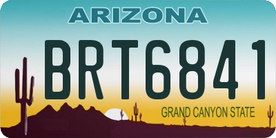 AZ license plate BRT6841