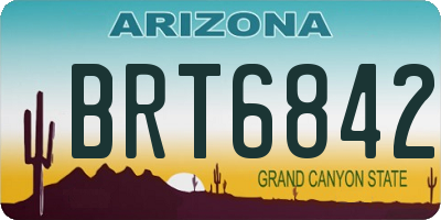 AZ license plate BRT6842
