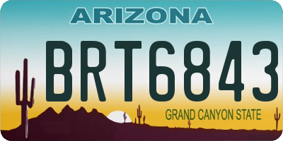 AZ license plate BRT6843