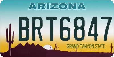 AZ license plate BRT6847