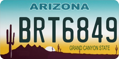 AZ license plate BRT6849
