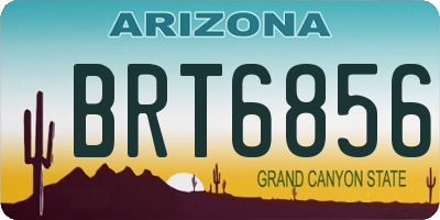 AZ license plate BRT6856