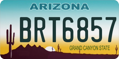 AZ license plate BRT6857