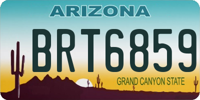 AZ license plate BRT6859