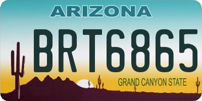 AZ license plate BRT6865