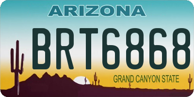 AZ license plate BRT6868