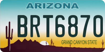 AZ license plate BRT6870