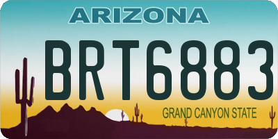 AZ license plate BRT6883