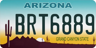 AZ license plate BRT6889