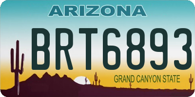 AZ license plate BRT6893