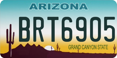 AZ license plate BRT6905