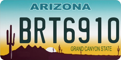 AZ license plate BRT6910