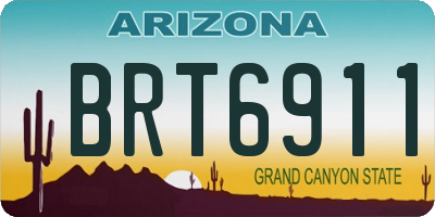 AZ license plate BRT6911