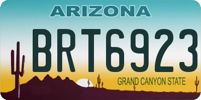 AZ license plate BRT6923