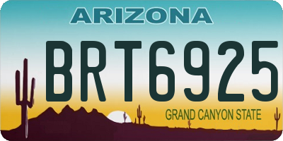 AZ license plate BRT6925
