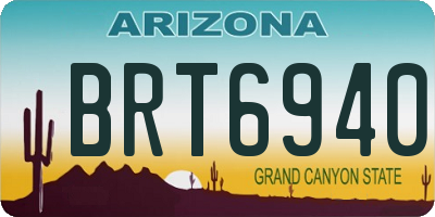 AZ license plate BRT6940