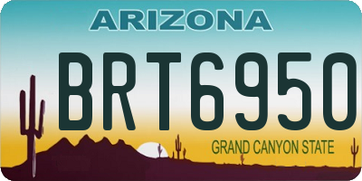 AZ license plate BRT6950